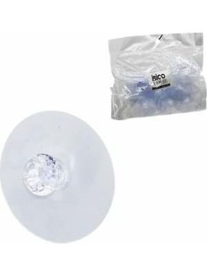 Naque Şeffaf Pvc Yapışkanlı Mika Kristal Plastik Askı, Tek Düğme Montaj, 10 Adet