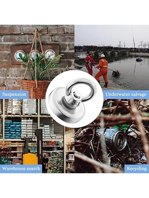 Naque D20 10KG 20MM Askılı Güçlü Mıknatıs Banyo Tuvalet Mutfak Askı Raf