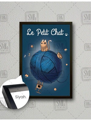 SML Tablo Le Petit Cat Küçük Prens Parodi Küçük Kedi Çocuk Odası  Dikey Çerçeveli Kanvas Tablo