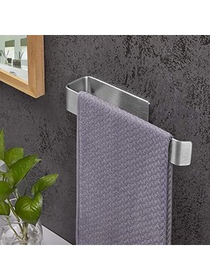 Naque Deltahome Paslanmaz Çelik Havluluk 27CM Uzun - Kendinen Yapışkanlı - Havlu Askısı Model: Stuttgart