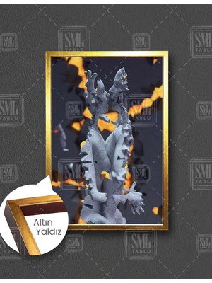 SML Tablo Birbirlerine Sarılmış Mermer Çift Aşk Love Dikey Çerçeveli Kanvas Tablo