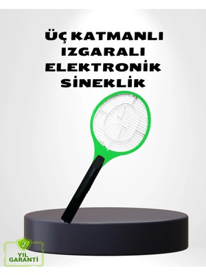 Taşınabilir Elektronik Sineklik – Üç Katmanlı Güvenli Izgara ve Kimyasız Koruma