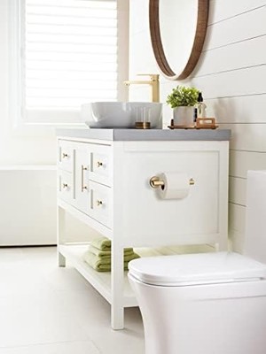 Naque BH26540CZ Şampanya Bronz Tek Direkli Tuvalet Kağıdı Tutacağı, 18.4 cm Uzunluk, Arrondi Serisi