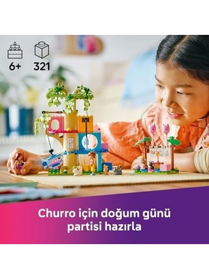 Naque Kedi Doğum Günü Partisi ve Ağaç Ev 42666 - 6 Yaş ve Üzeri Hayvansever Çocuklar Için Yaratıcı Oyuncak Yapım Seti, Doğum Günü ve Özel Gün Hediye Fikri (321 Parça)