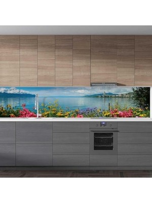 Naque Mutfak Tezgah Arası Folyo Kaplama Folyosu Cenevre Gölü 60X500 cm