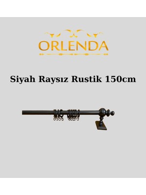 Özgürce Rustik Ahşap Başlıklı Alüminyum Perde Askısı, Uzunluk: 150 cm