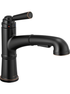 Naque Westchester Tek Saplı Çekmeli Mutfak Musluğu, Çekmeli Püskürtücü, Yağla Pürüzsüzleştirilmiş Bronz P6923LF-OB