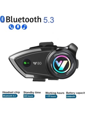 Senka Y80 Motosiklet Kask Kulaklık Intercom Işıklı Motorsiklet Interkom