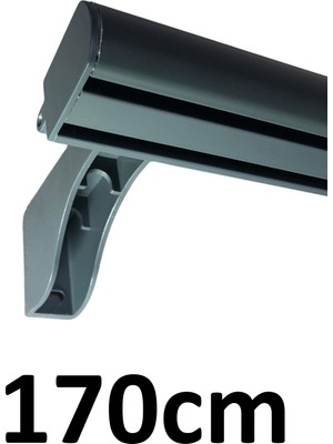 Özgürce Şık Dekoratif Iki Kanallı 170CM Antrasit Alüminyum Ray Takımı