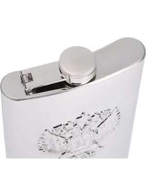 Naque Paslanmaz Çelik 270 ml 9 Oz Matara Kabartmalı Kartal Figürlü Şık Içki Matarası Sızdırmaz, Kompakt, Taşınabilir Kamp Için Uygun