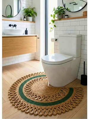 Özgürce El Örgüsü Banyo Paspası, Bohem Dekoratif ve Leke Koku Tutmaz