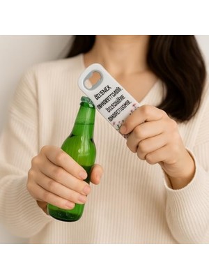 Naque 2'li Set Magnetli Şişe Açacağı | Çift Yönlü Desenli Dekoratif Buzdolabı Açacağı | Komik Sözlü ve Temalı Çeyizlik Mutfak Aksesuarı