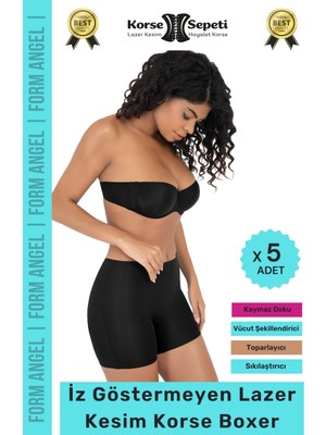 Carlburn #korse Iz Göstermeyen Kaymaz Basen Toparlayıcı Şekillendiren Lazer Kesim Korse Boxer - 5 Adet
