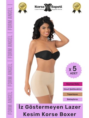 Carlburn #korse Iz Göstermeyen Kaymaz Basen Toparlayıcı Şekillendiren Lazer Kesim Korse Boxer - 5 Adet