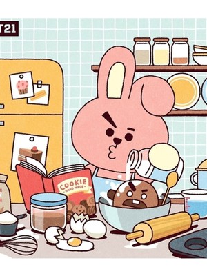 Özgürce BT21 Ahşap Tablo, Dekoratif Poster, Modern Ev ve Oda Süsü