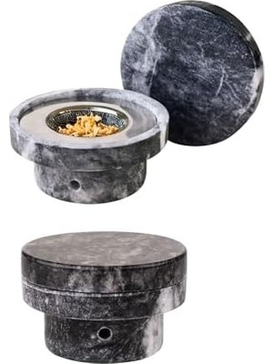 Naque Premium Kutulu Siyah Mermer Viski Tütsüleme Seti Aparat, Talaş, Pürmüz, Viski Taşı Kaşık Sınırlı Üretim