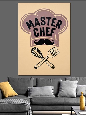 Özgürce Şef Temalı Dekoratif Kanvas ve Mdf Ahşap Tablo, Modern ve Şık Tasarım