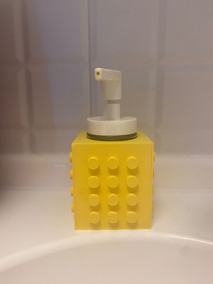 Özgürce Dekoratif Pla Sıvı Sabunluk ve Pompa Seti, LEGO Desenli Banyo Aksesuarı