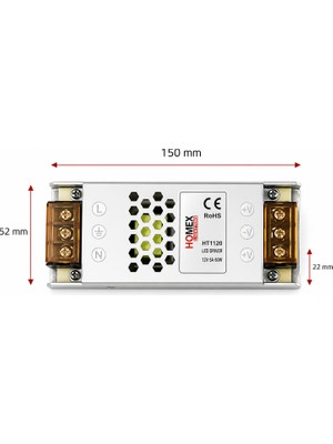 Class A Kalite 12V 10A Ultra Slim Kasa Trafo, 12V 10A Ince Kasa Metal LED Adaptörü