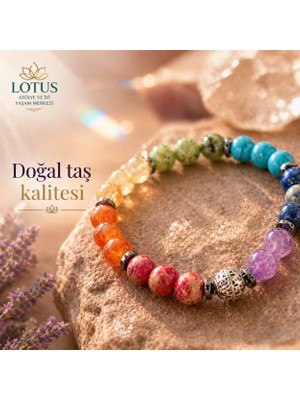 ✨ Premium 7 Çakra Doğal Taş Bileklik – Ametist, Lapis Lazuli & Firuze | Lotus Atölye ve İyi Yaşam Merkezi