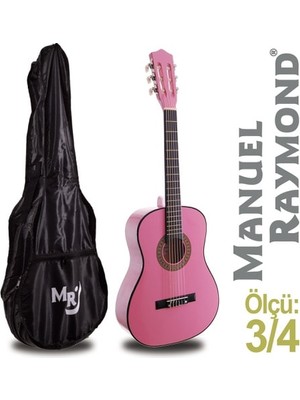 Manuel Raymond MRC87PNK 3/4 Boy Junior Klasik Gitar Seti| Pembe Renk, Çocuklar Için Uygun, Taşıma Kılıfı Hediyeli