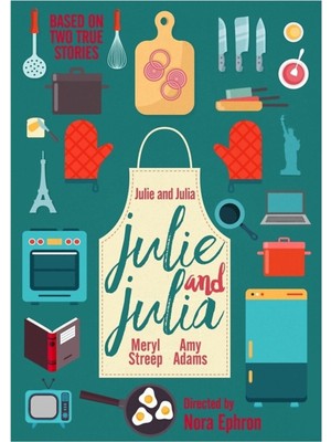 Özgürce Julie ve Julia Temalı Ahşap Poster Dekoratif Tablo