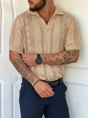 Modefendicom Tam Oversize Desenli Örgü Model Triko Tshırt