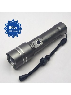 Geseus Polis Feneri Şarjlı Fener 2000 Mah Batarya 20 Wat 1500 Lümen Zomlu Yüksek Işık GÜCÜ-PR050