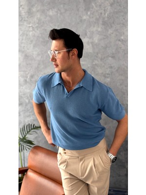 Modefendicom Polo Yaka Örme Triko Tshirt
