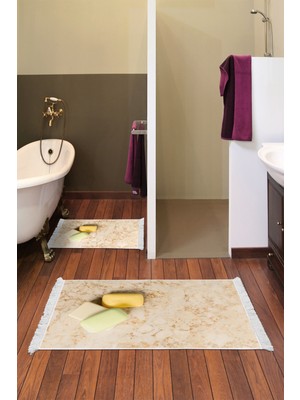 PremiumPort Kaymaz Taban Djt Klozet Takımı Toprak Saçaklı Mermer E5033 Krem