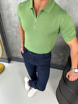 Modefendicom Yüksek Kalite Polo Yaka Fermuarlı Tshirt