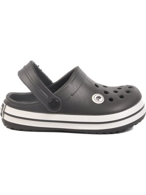 Ayakmod Siyah Eva Hafif Unisex Çocuk Sabo Terlik 214 F