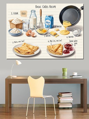 Özgürce Kahvaltılık Peynir ve Meyve Temalı Dekoratif Kanvas ve Mdf Tablo