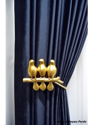 Özgürce Özel Tasarım Kuş Detaylı Dekoratif Perde Kol Bağı, Şık ve Zarif Tasarım