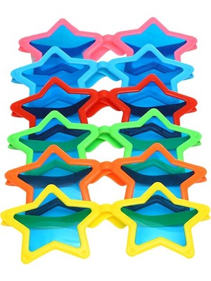 NW NessiWorld Büyük Yıldız Parti Gözlüğü Karışık 12 Adet