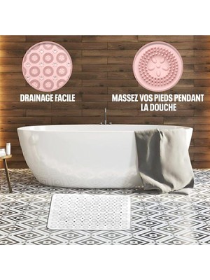PremiumPort Kare Silikon Banyo ve Duş Kaydırmaz Paspası Beyaz, Güvenli ve Rahat Kullanım