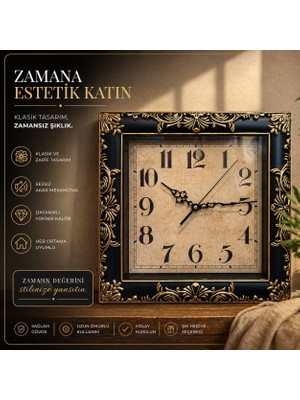 Atak Hediyelik Kare Sessiz Akar Duvar Saati