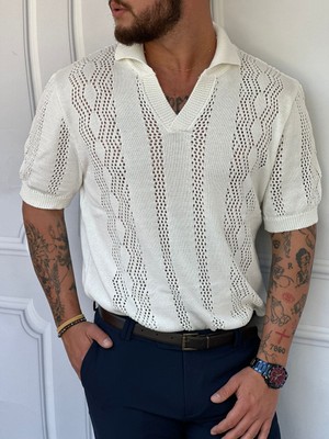 Modefendicom Tam Oversize Desenli Örgü Model Triko Tshırt