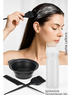 General Saç Boyama Seti 3’lü ve Saç Boyası Eşit Dağıtım Şişesi  Tarak Seti Fırça Boya Kabı