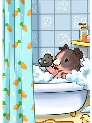 Özgürce Yıkanan Domuzcuk Ahşap Poster, Dekoratif Duvar Sanatı