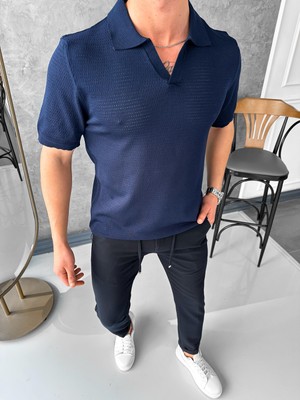 Modefendicom Yüksek Kalite Kesik  Yaka Likralı Tshirt