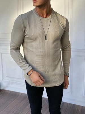 Modefendicom Örme Desen Pamuklu  Sweat