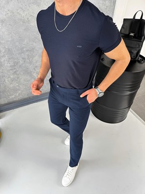 Modefendicom Yüksek Kalite Slimfit Merserize Kumaş Bisiklet Yaka Tshirt
