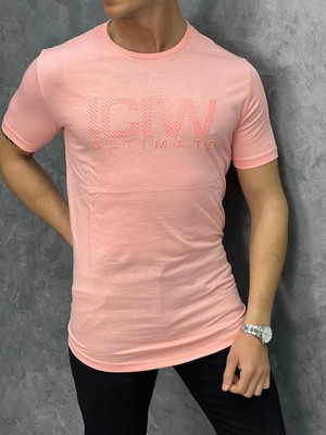 Modefendicom Kabartma Yazı Detaylı Slimfit Tişört