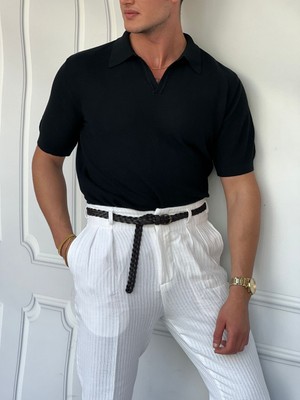 Modefendicom Polo Yaka Örme Triko Tshirt