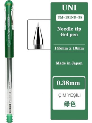 Uniball Signo Needle ( 0.38 ) Jel Kalem Çim Yeşili 