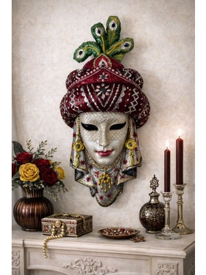 Özgürce El Yapımı Maskeli Çingene Melek Duvar Dekoru, Gri Renk, Sanatsal Tasarım