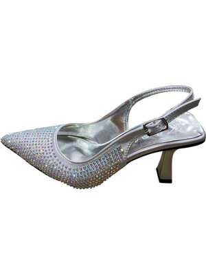Güven Kundura Kadın Kadeh Topuk Taşlı Arkası Açık Stiletto Abiye Ayakkabı