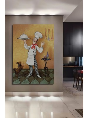 Özgürce Lezzetli Sunum Sulu Boya Görünümlü Ahşap Dekoratif Tablo