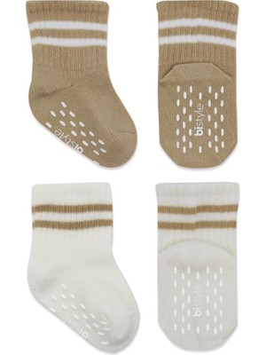 NW NessiWorld 2'li Çemberli Kaymaz Soket Çorap 10125 Bej-Ekru